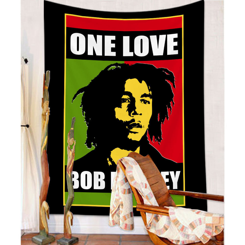 Anime Decorativo De Tapeçaria Para Pendurar Na Parede Bob Marley 150x200cm
