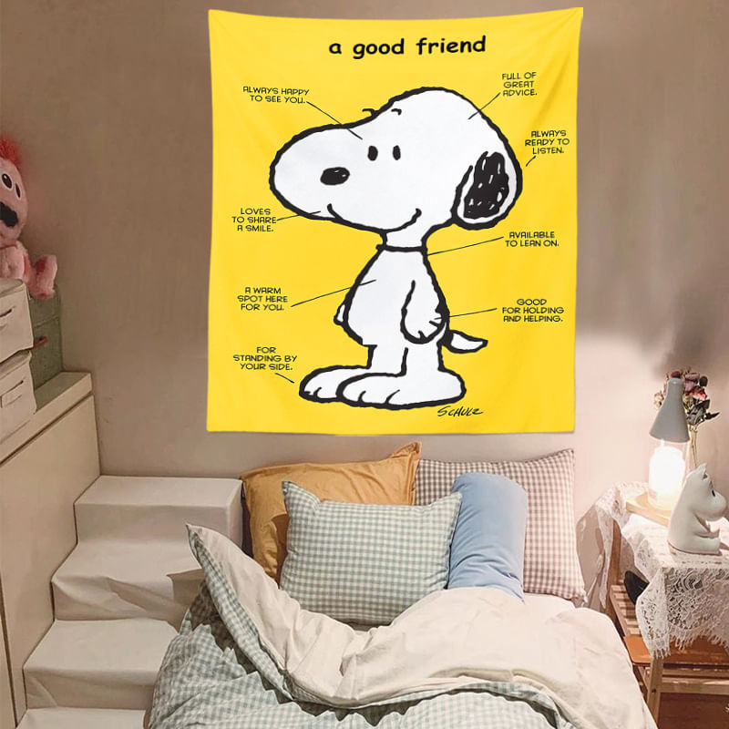 Tapeçaria, Decoração Para Pendurar Na Parede, Pendurar Arte, Snoopys Anime