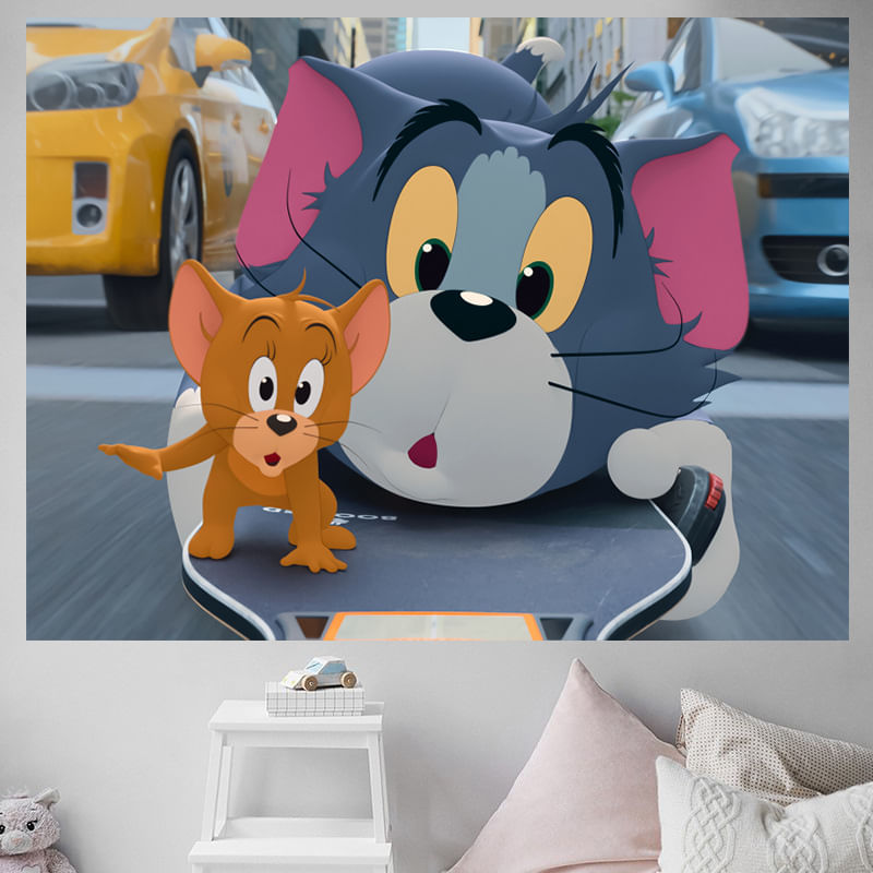 Tapeçaria Para Decoração De Parede Art Tom And Jerry Anime 110x150cm