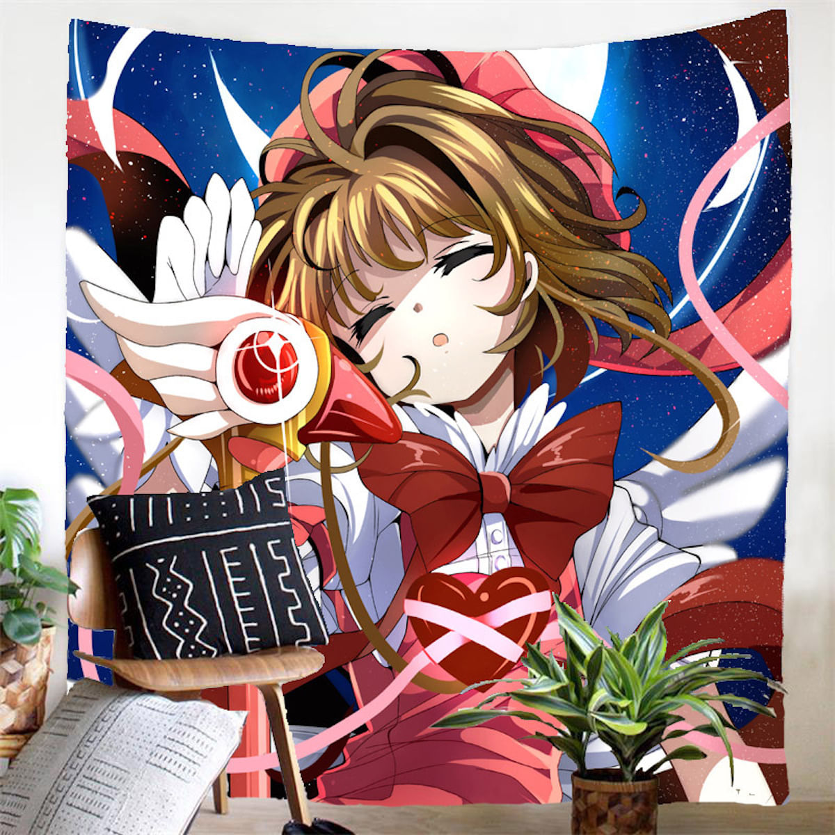 Cartões De Tapeçaria Captors Sakura Anime Manga 113x150cm Poliéster