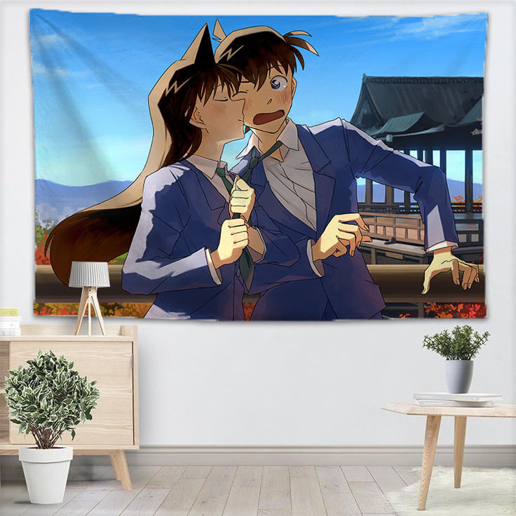 Tapeçaria Para Pendurar Na Parede Detetives Conan Edogawa 130x150cm