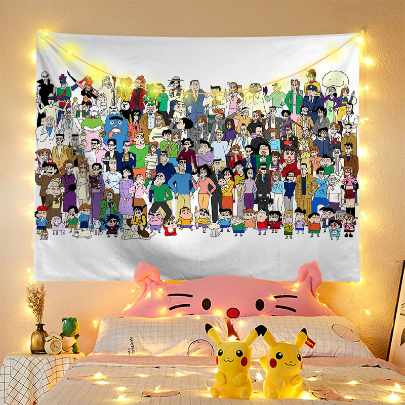 Tapeçaria Para Decoração De Parede Crayons Shins Chans Anime