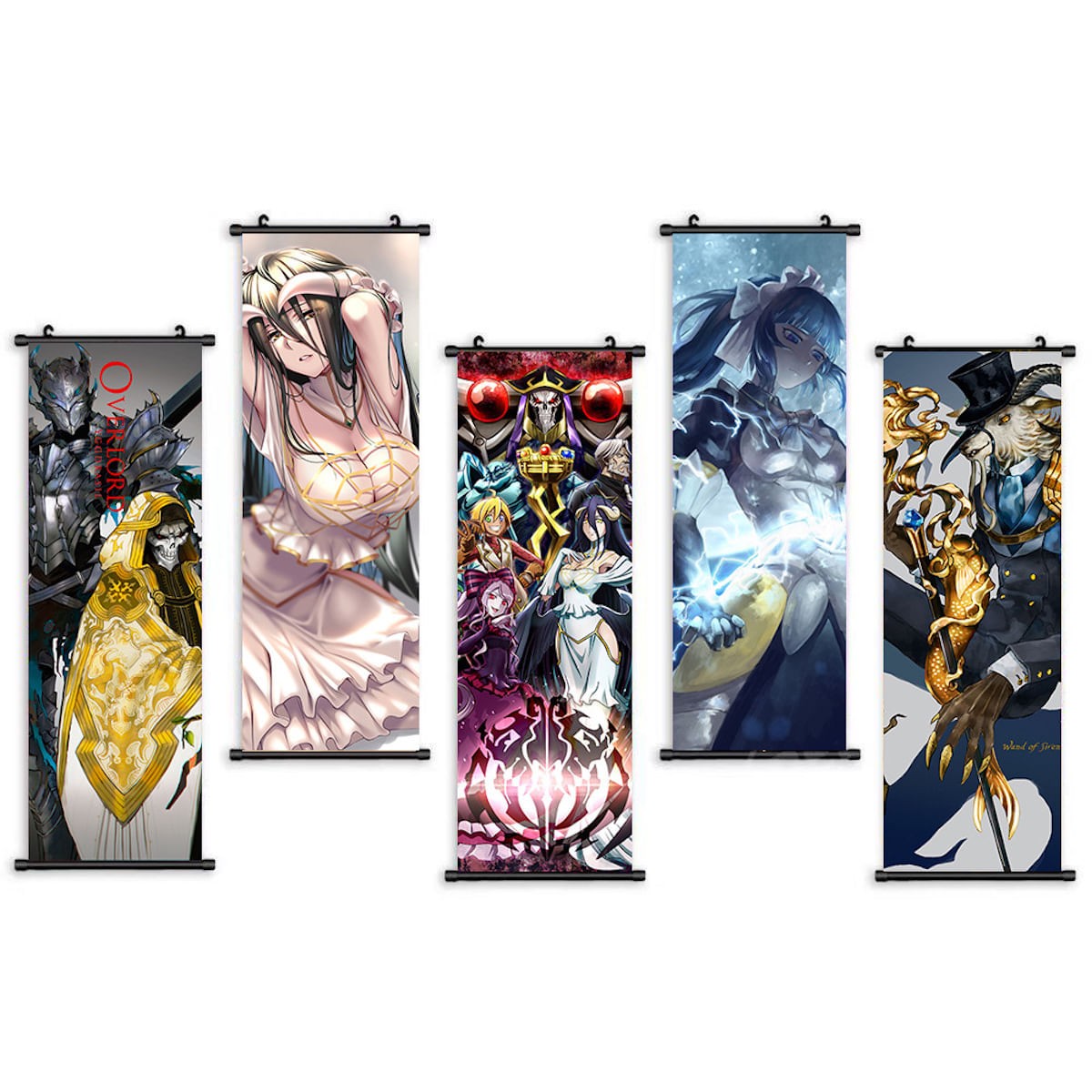 Conjunto De 5 Peças De Impressão Artística De Pôster Overlords, Tecido De 50 X 70 Cm