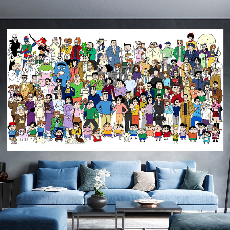 Tapeçaria Para Decoração De Parede Crayons Shins Chans Anime