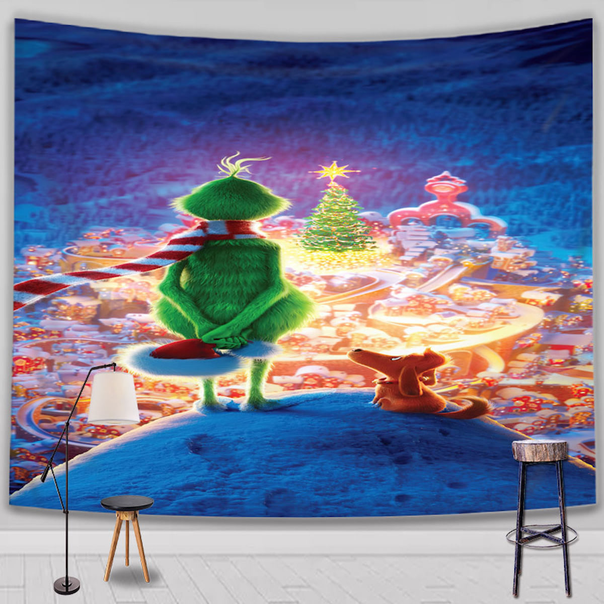 Tapeçaria Grinch's Anime Mangá Design 150x100cm Poliéster