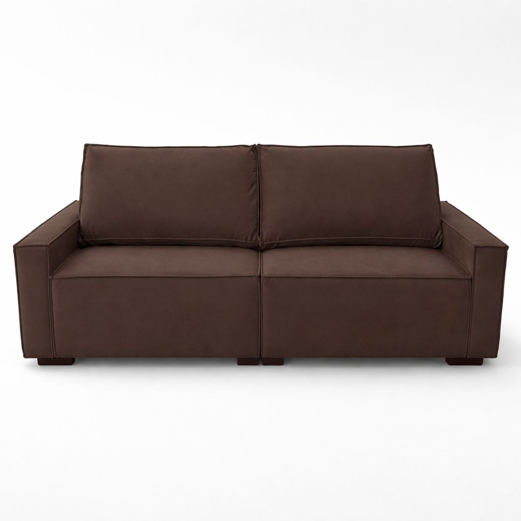 Sofá 2 Metros Contemporâneo Sala Estar Luxo Moderno Suede