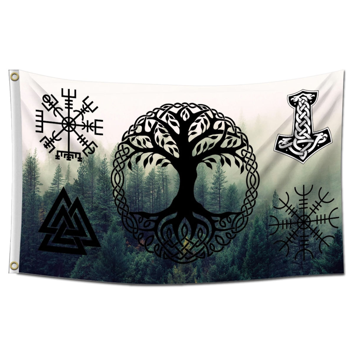 Tapeçaria Vikings Pirates Flag Art 90x150cm 100% Poliéster