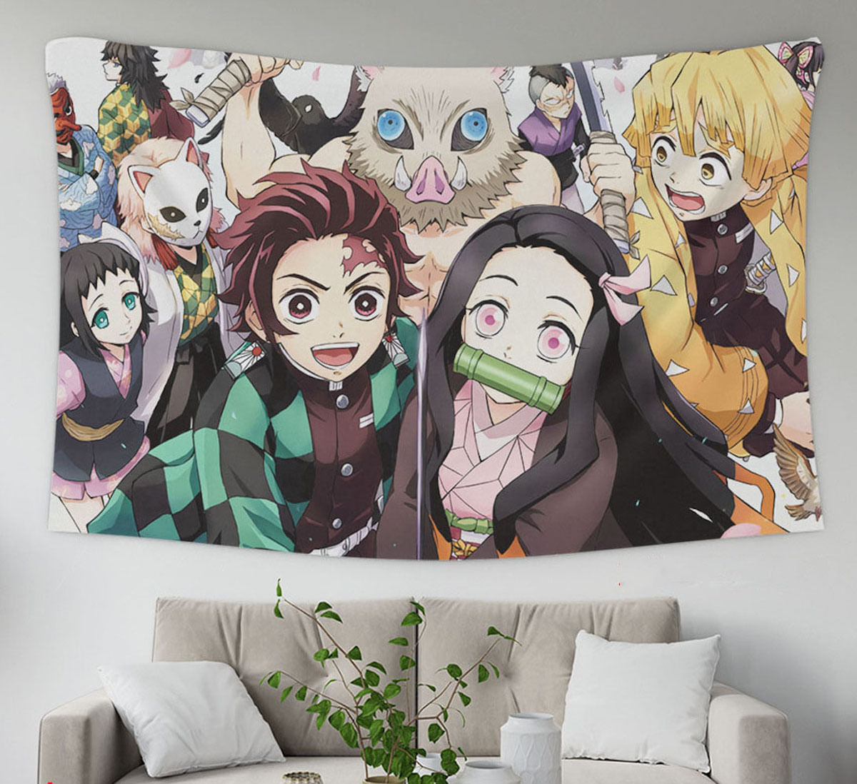 Tapeçaria Demon Slayers Anime Mangá Design 145x100cm Poliéster