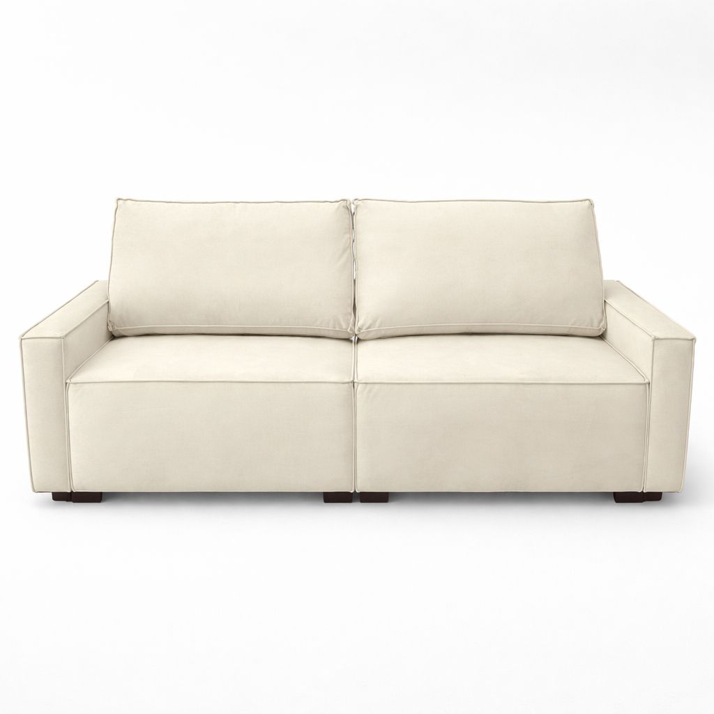 Sofá 2 Metros Contemporâneo Sala Estar Luxo Moderno Suede