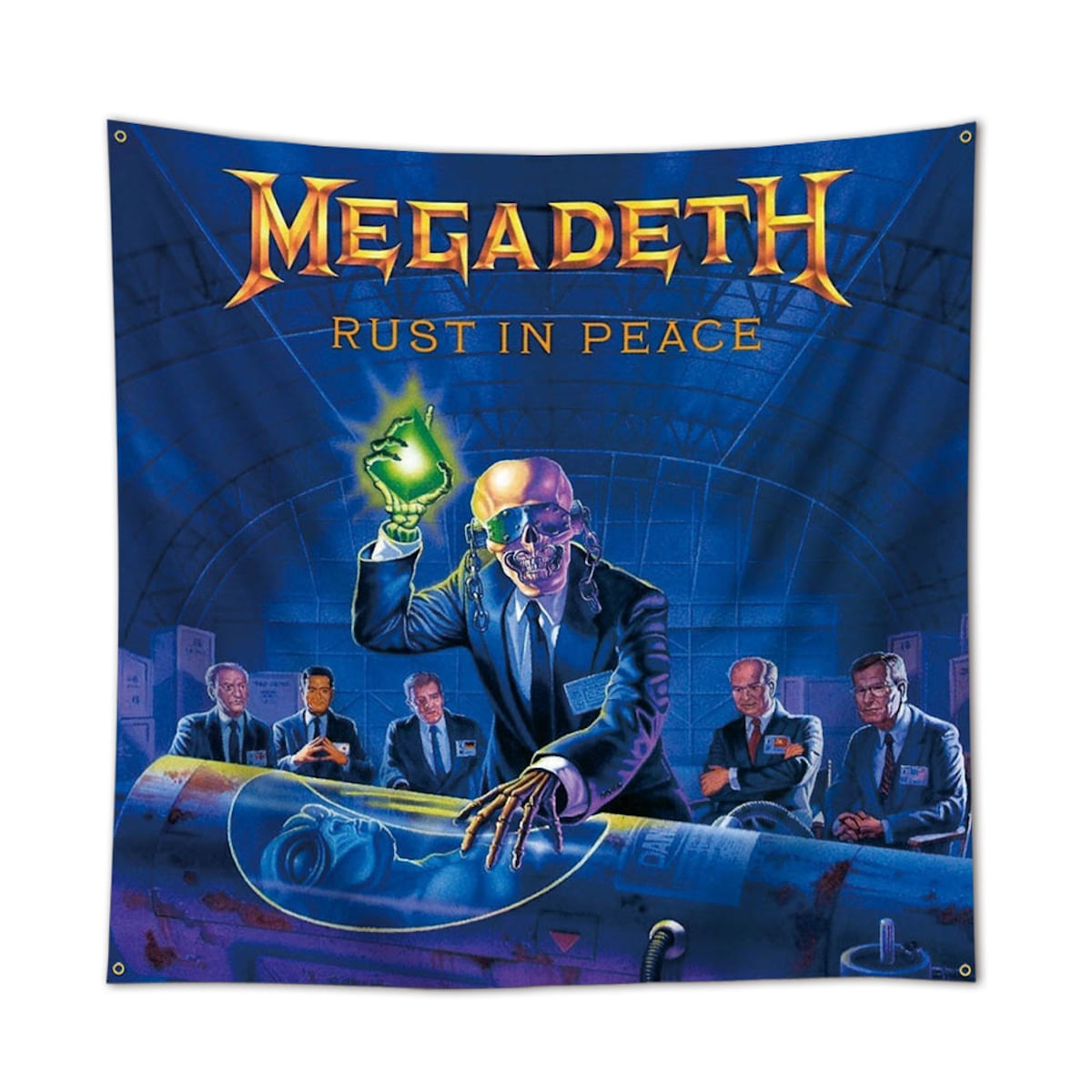 Tapeçaria Flag Megadeth Rusts In Peace Art 90x90cm Poliéster