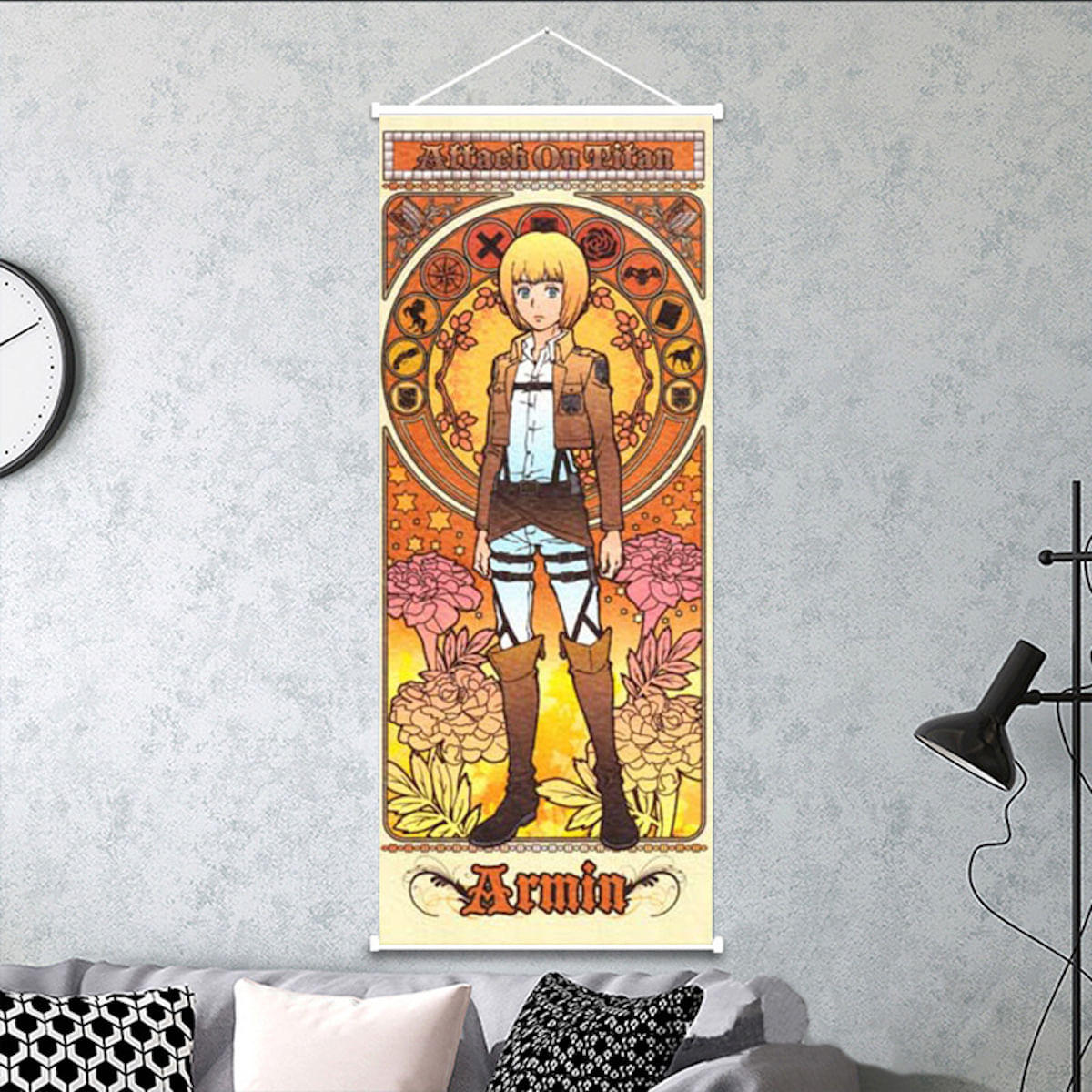 Arte De Parede Em Tela Attacks On Titans Levis Ackermans Armin Anime