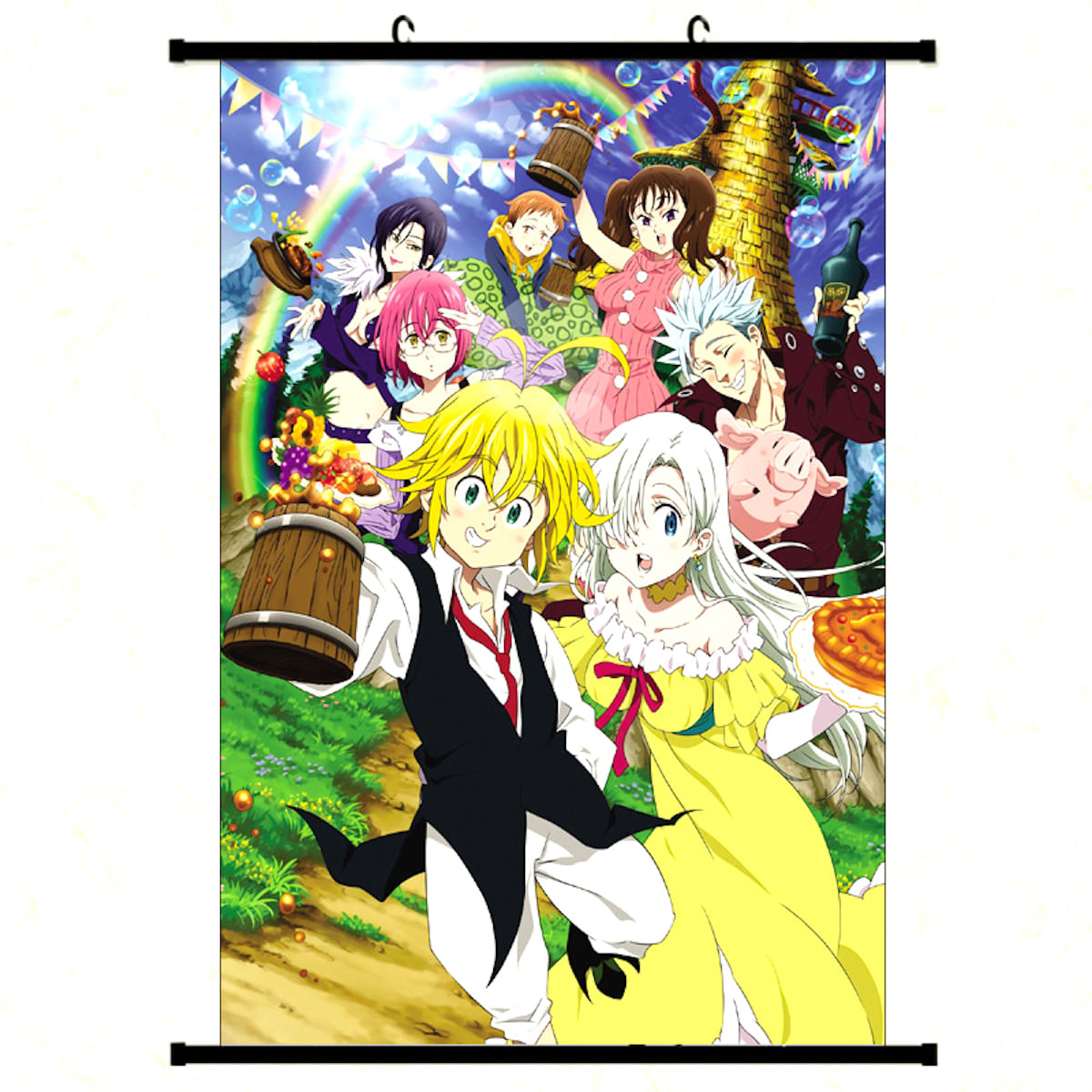 Arte De Parede Em Tela Seven Deadly Sins Meliodas Bans Anime 40x60cm