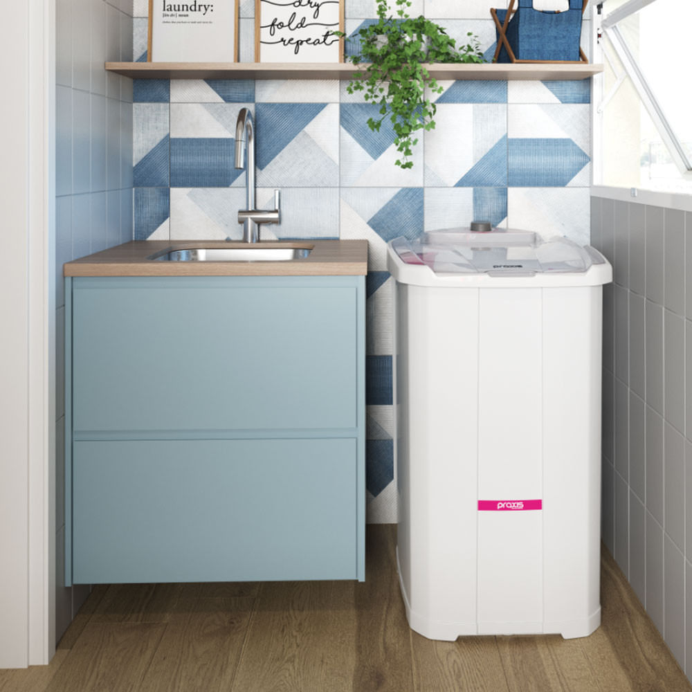 Lavadora De Roupa Semiautomática Tanquinho Sem Dreno Inverter 16kg Práxis