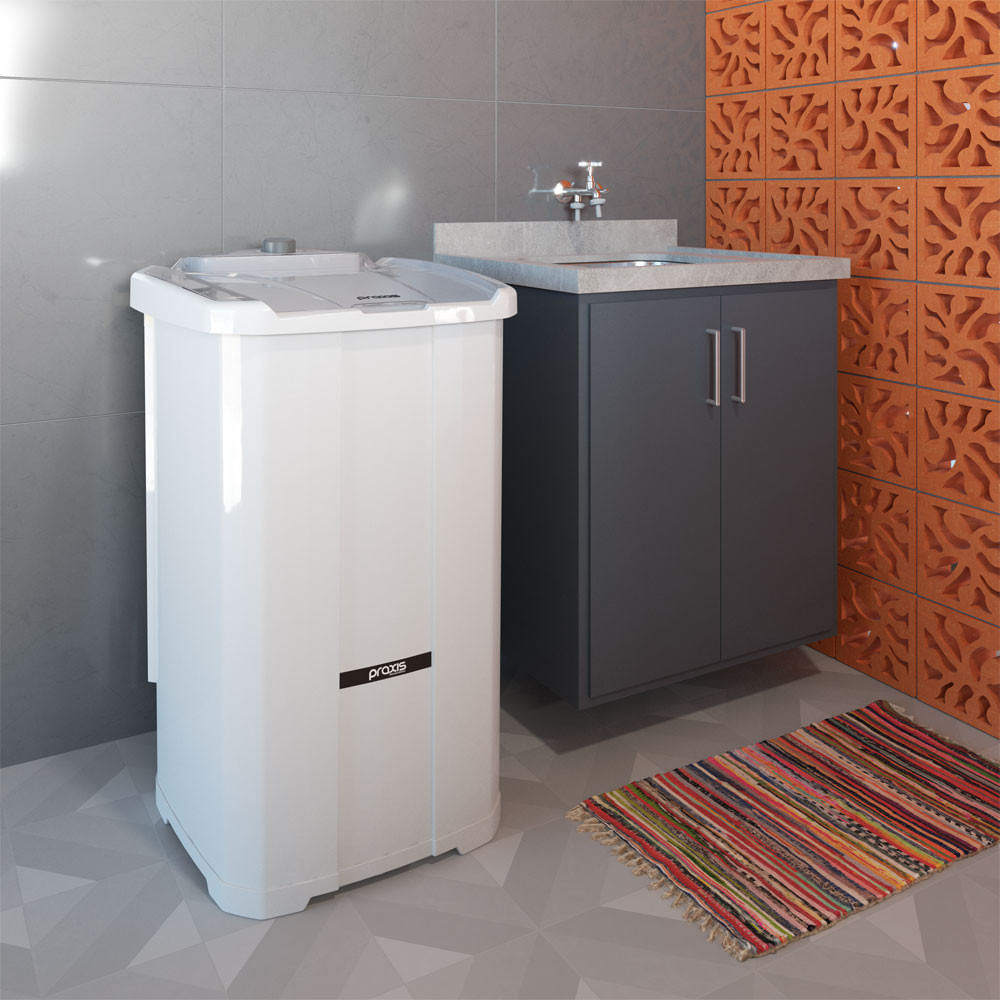 Lavadora De Roupa Semiautomática Tanquinho Sem Dreno Inverter 12kg Práxis