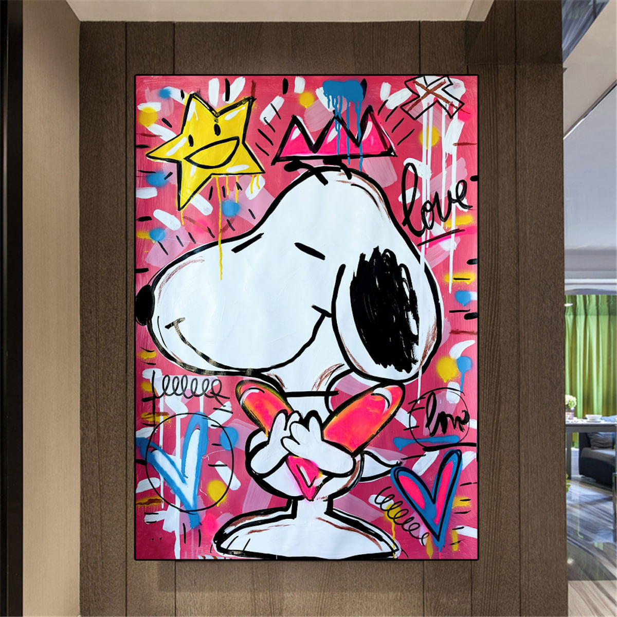 Pôster De Pintura De Parede Em Tela Snoopys Anime 40x60cm