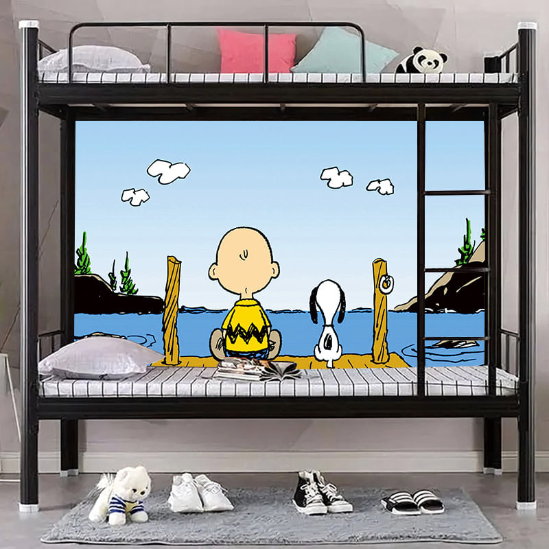 Tapeçaria Charlie Brown Snoopy Para Tapeçaria Em Microtecido 195x95cm