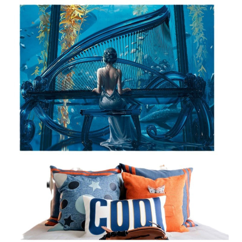 Microtecido Tapestry Ghosts Blades Wall Aesthetic 150x110cm