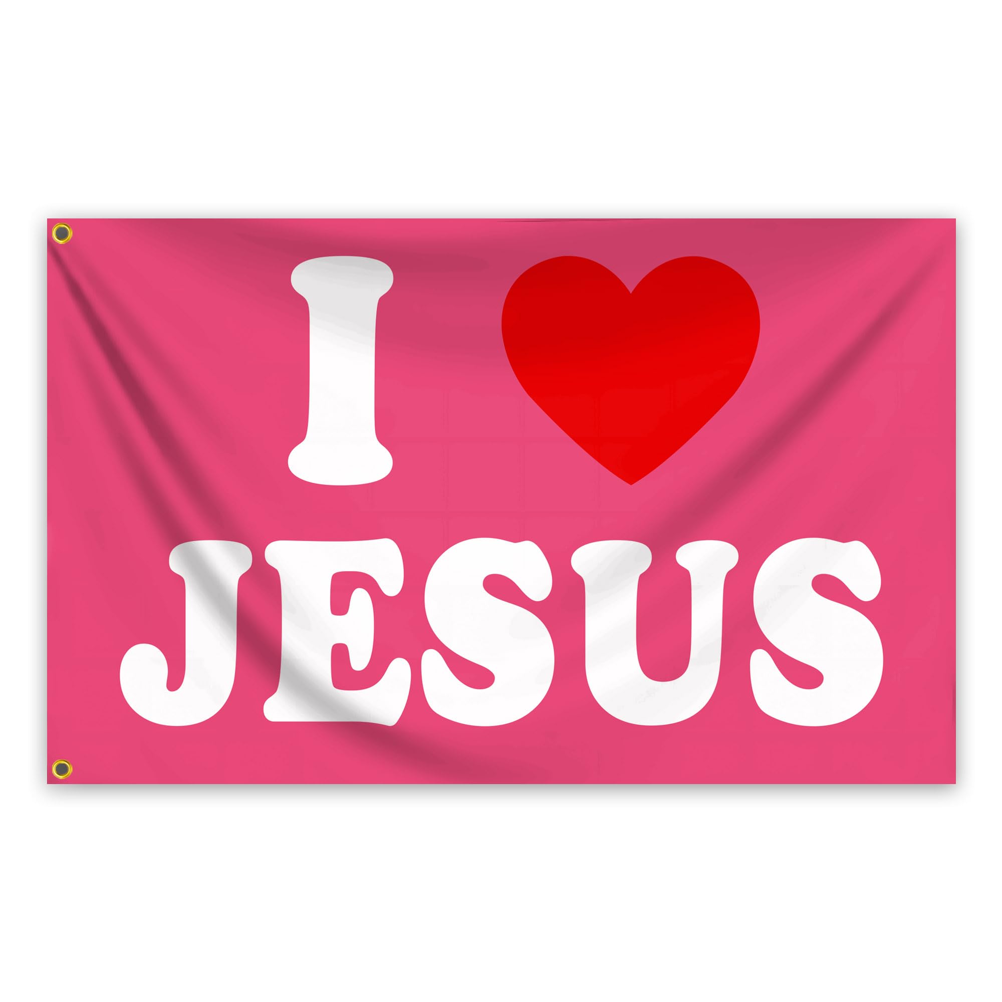 Bandera Knapal "Amo A Jesús" Rosa 91x152 Cm Poliéster