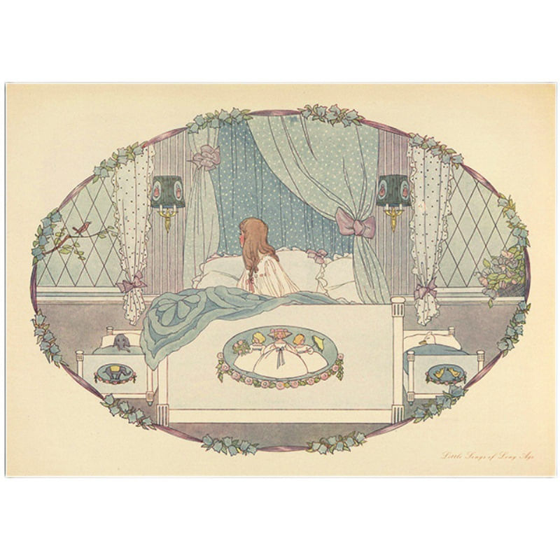 Tapeçaria De Parede Retro Fairy Tale Princess Bedroom 100x75cm