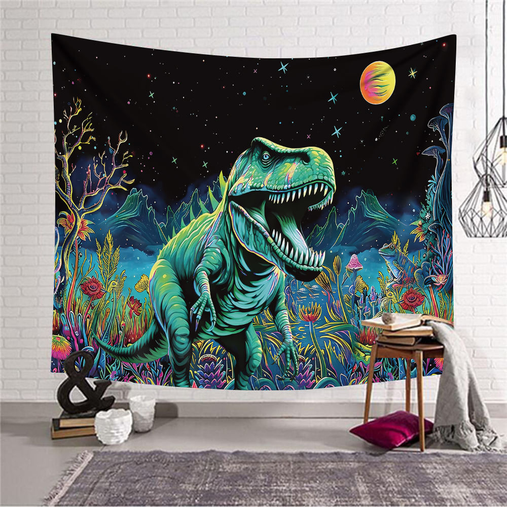 Tapeçaria Dinosaur Jurassic Wall 150x150cm De Fibra De Microtecido