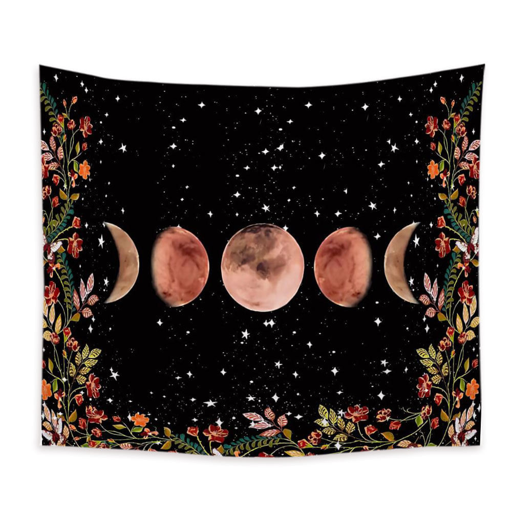 Tapeçaria Moon Phase Floral Microtecido 150x150cm