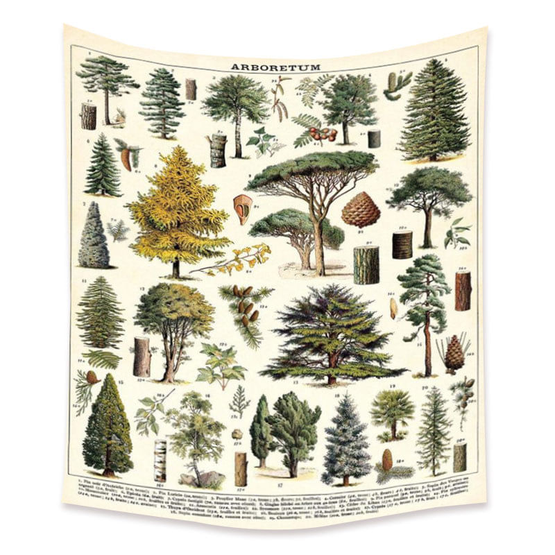 Microtecido De Parede Tapeçaria Plant Forest Tree 150x150cm