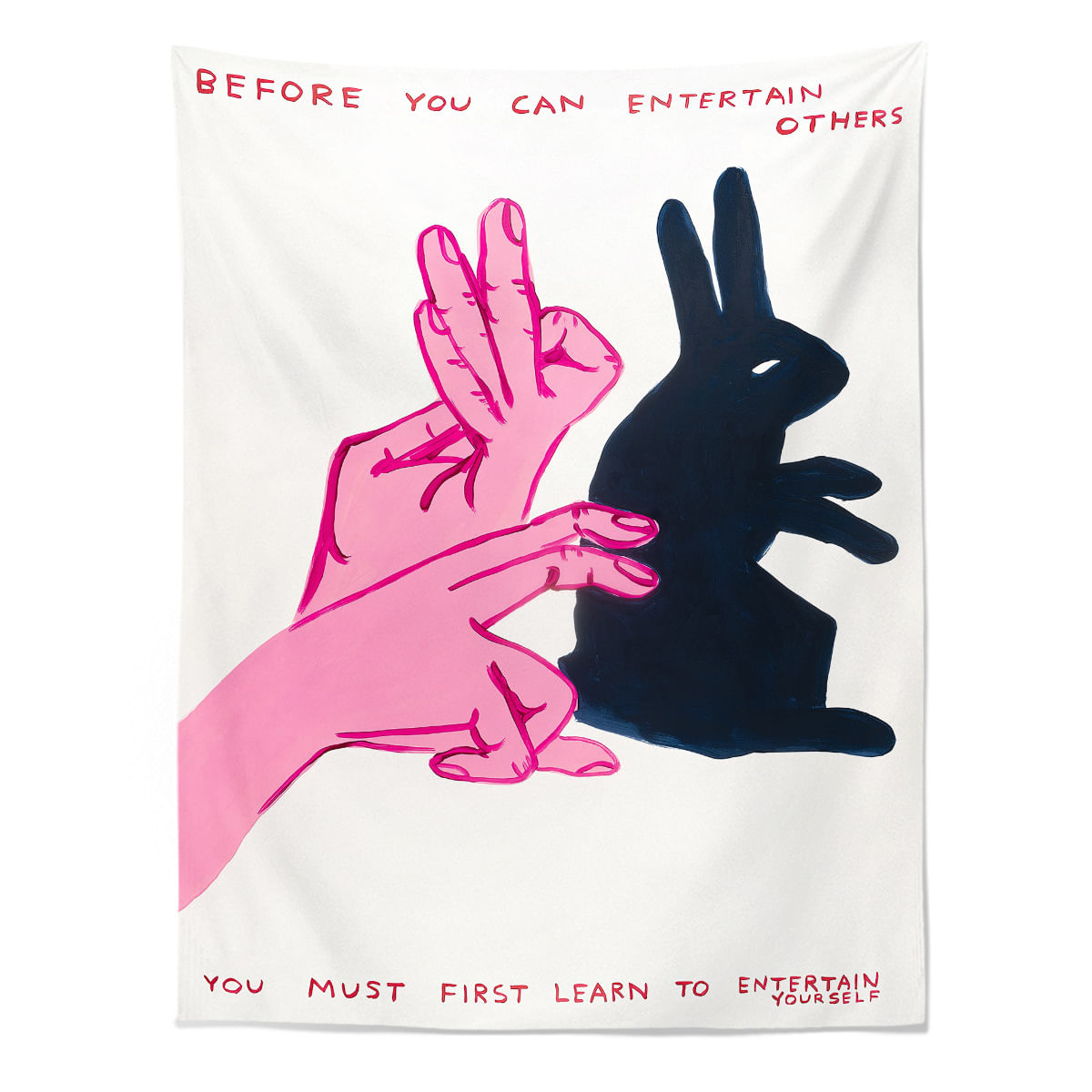 Tapeçaria Shadow Play Rabbit Wall Aesthetic 95x75cm, Microtecido