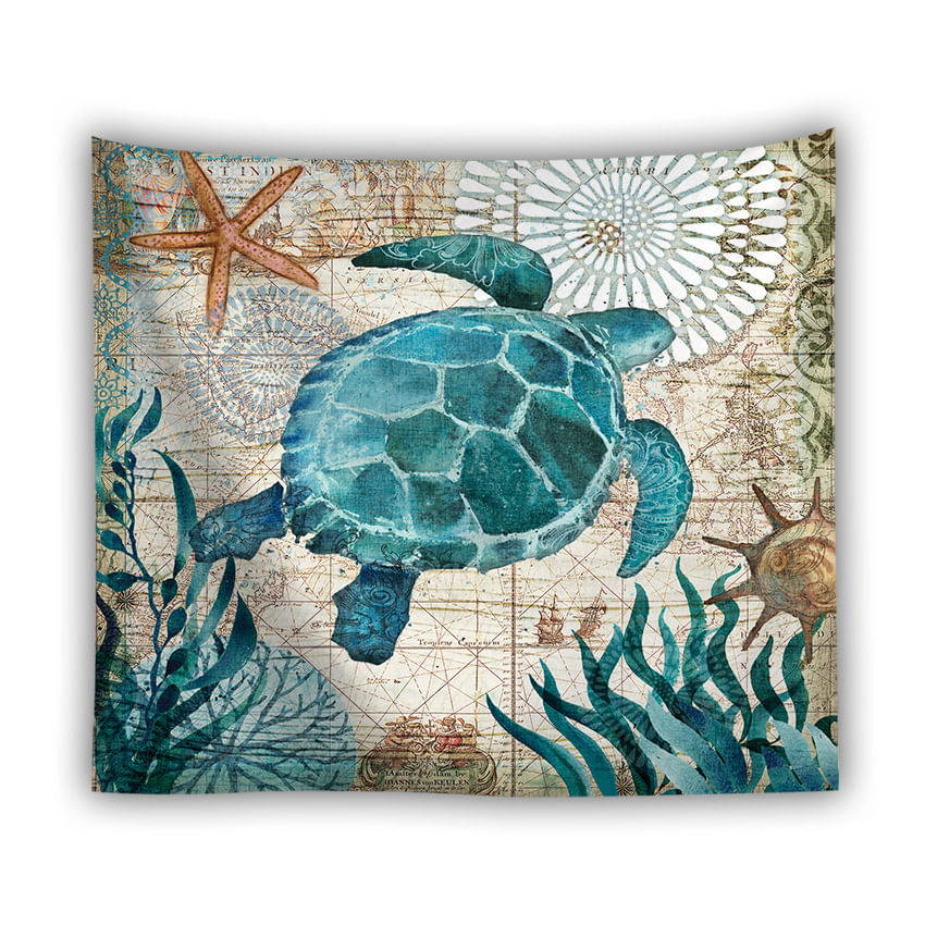 Tapeçaria Turtle Wall Room Aesthetic 150x150cm Microfabric