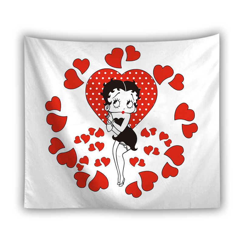 Tapeçaria De Parede Betty Boops Aesthetic Room 150x150cm Microfabric