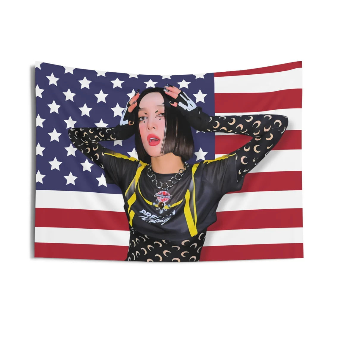 Tapeçaria De Parede American Flag Xg Girl Group 90x60cm Microfabric