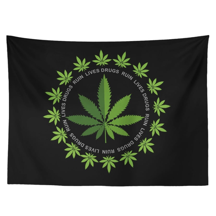 Tapeçaria Psychedelics Leaf Plant Wall 150x130cm Microtecido