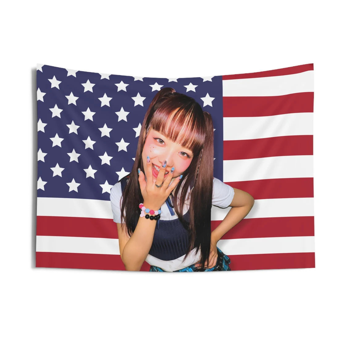 Tapeçaria De Parede American Flag Xg Girl Group 90x60cm Microfabric