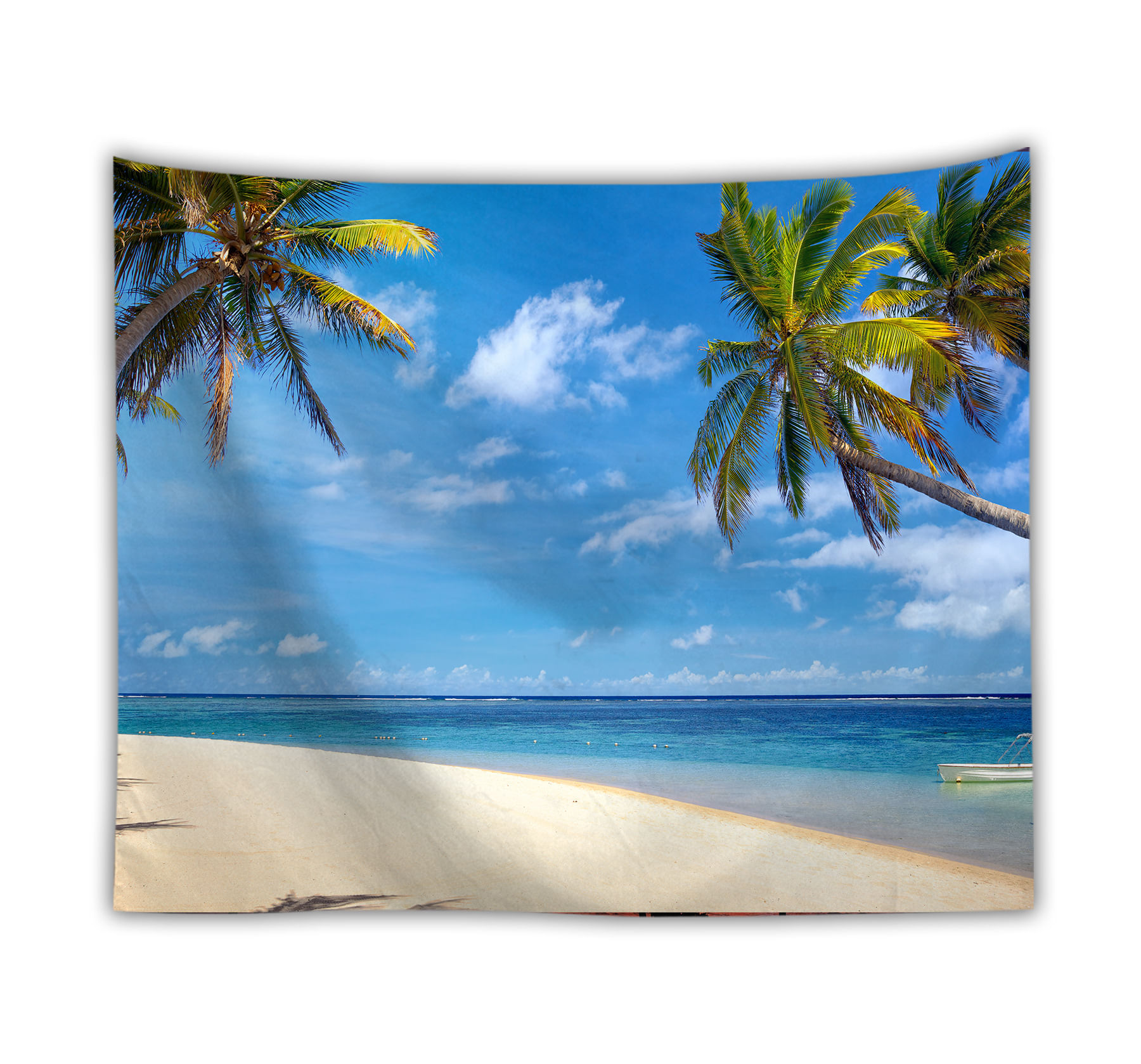 Tapeçaria Beach Coqueiro, Parede, 150x150cm, Microtecido