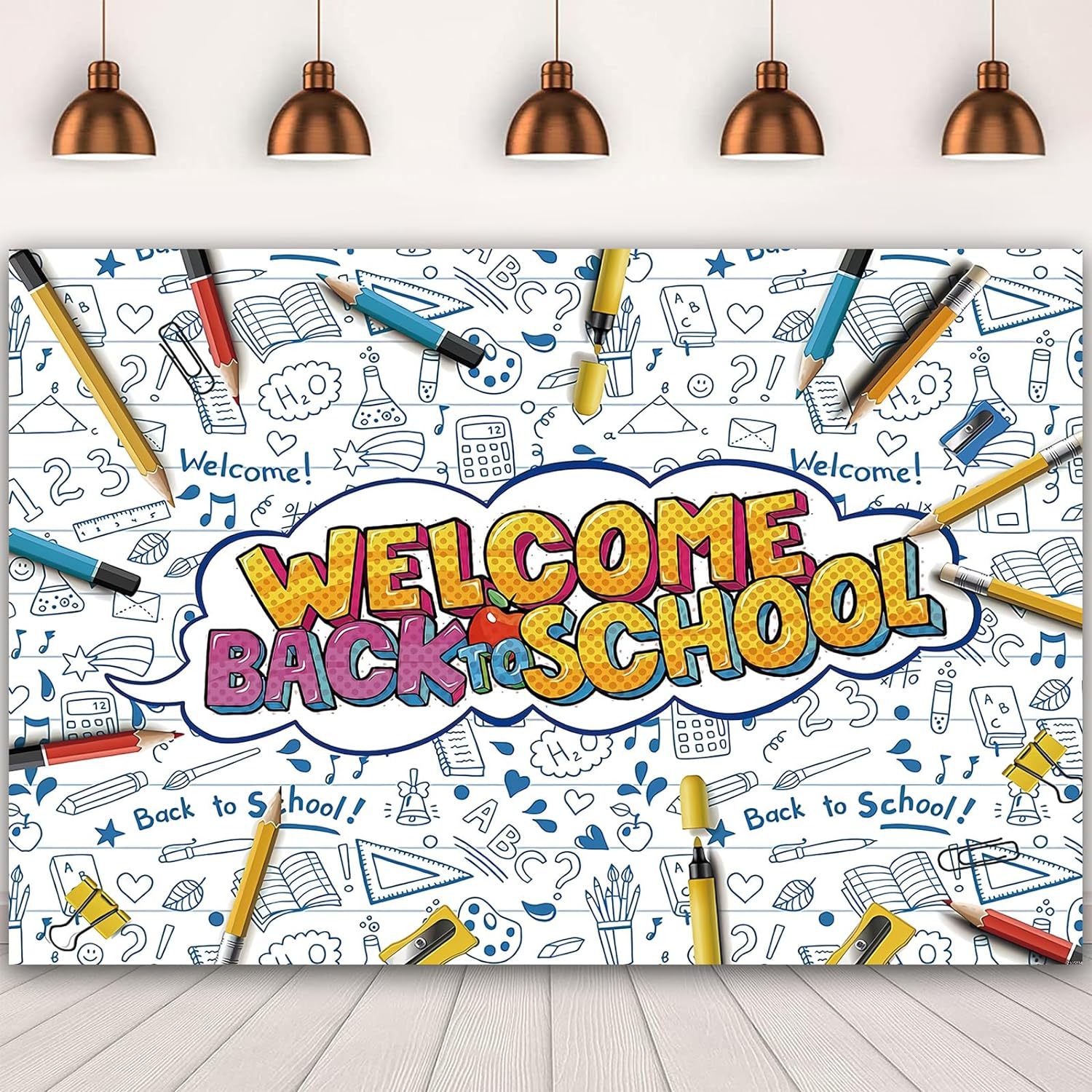Tapeçaria Welcome Back To School Wall, 150x100cm, Microtecido