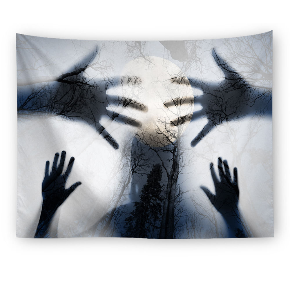 Tapeçaria Hand Shadow Wall Room Aesthetic 150x150cm, Microtecido