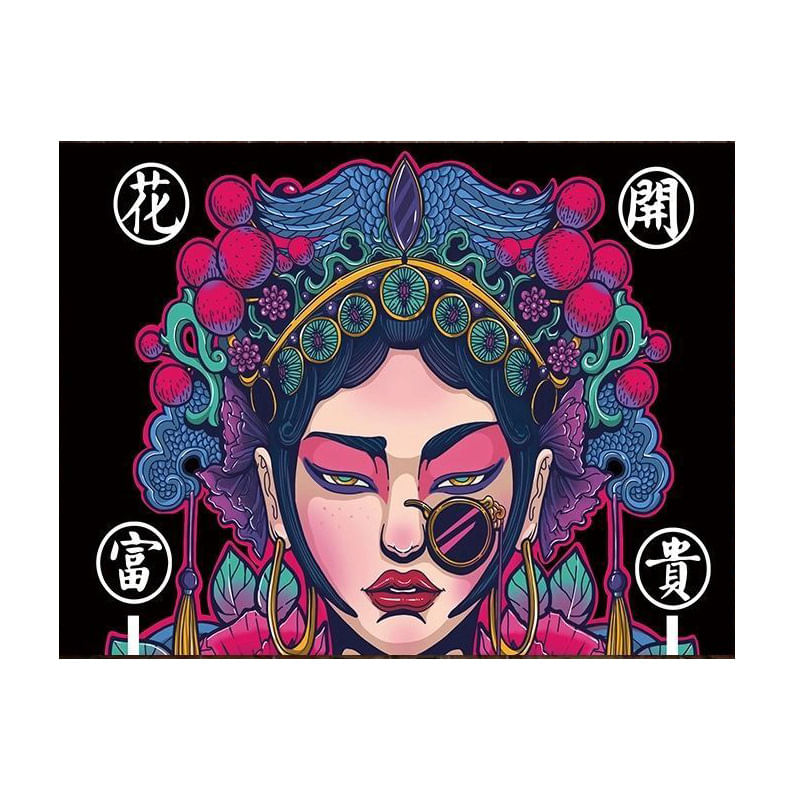 Tapeçaria De Parede Beijing Opera Room Aesthetic 150x130cm