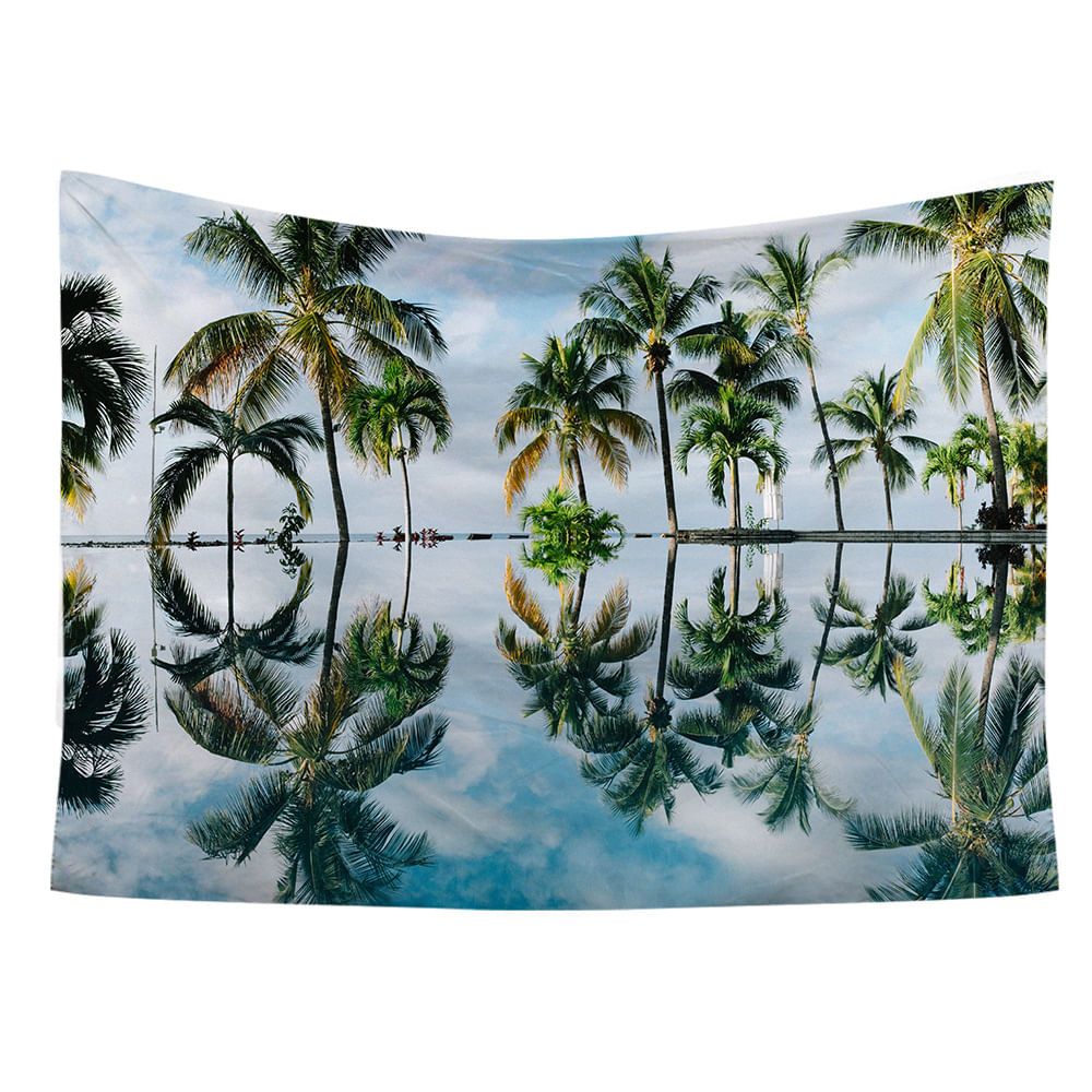 Tapeçaria, Coqueiro, Estilo Praia, 150x130cm, Microtecido