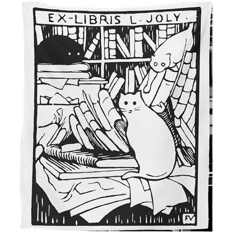 Tapeçaria De Parede Ex-libris L Joly Microfabric 100x75cm