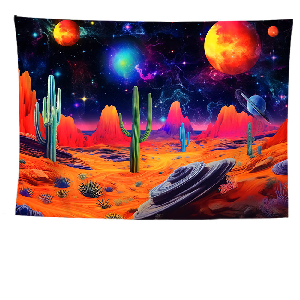 Tapeçaria Fluorescente Cosmic Space 150x150cm Microfabric