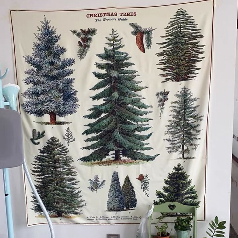 Tapeçaria Forest Pine Cypress Tree Wall 150x100cm Microfabric