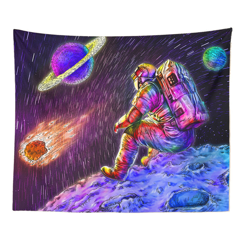 Microtecido De Parede Tapeçaria Space Astronaut 150x100cm