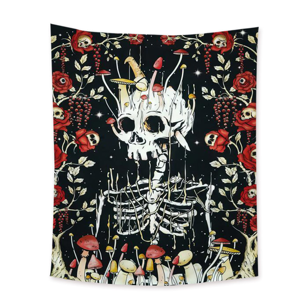 Tapestry Horror Halloween Skeleton Wall 200x150cm, Microtecido