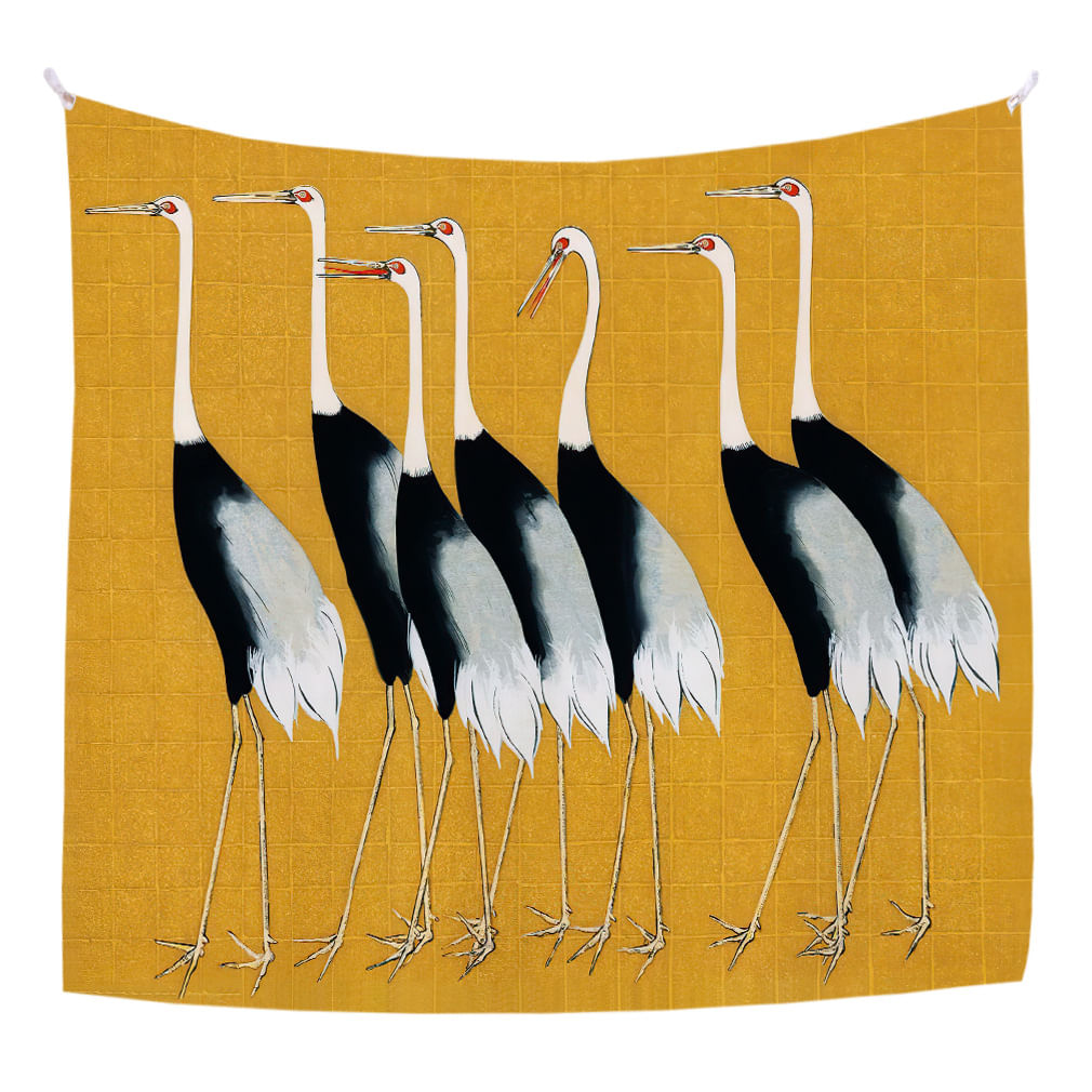 Tapeçaria Animal Red-crown Cranes Wall 150x130cm Microfabric