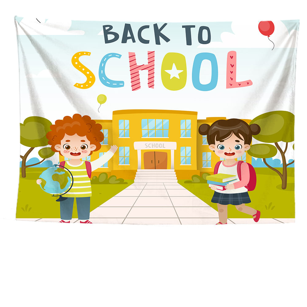 Tapeçaria Back To School Wall Aesthetic 200x150cm, Microtecido