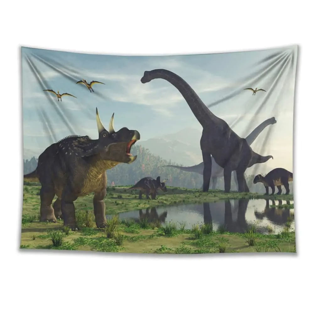 Tapeçaria Dinosaur Jurassic Wildlife 150x100cm De Fibra De Poliéster