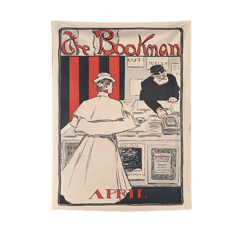 Tapeçaria Bookman Wall Room Aesthetic 100x75cm, Microtecido