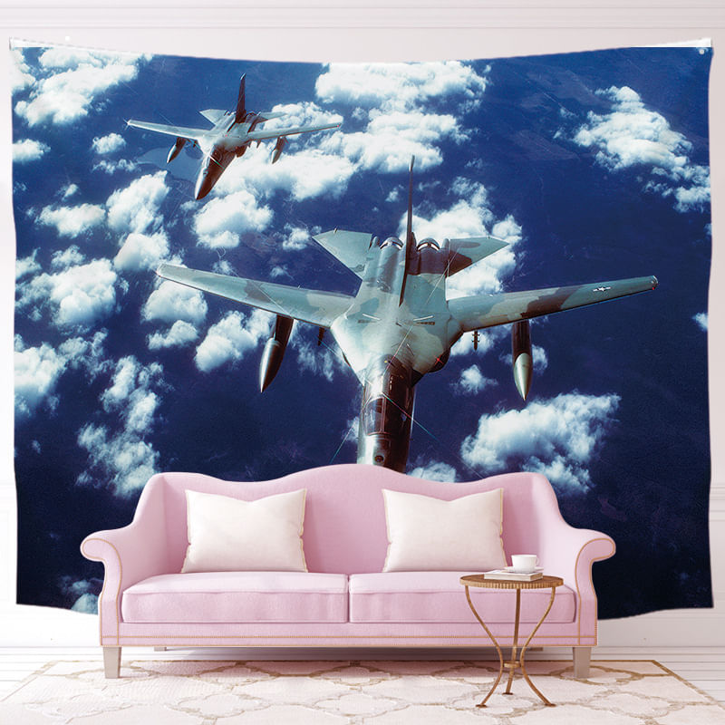 Estética De Sala De Parede De Avião De Desenho Animado De Tapeçaria 130x100cm