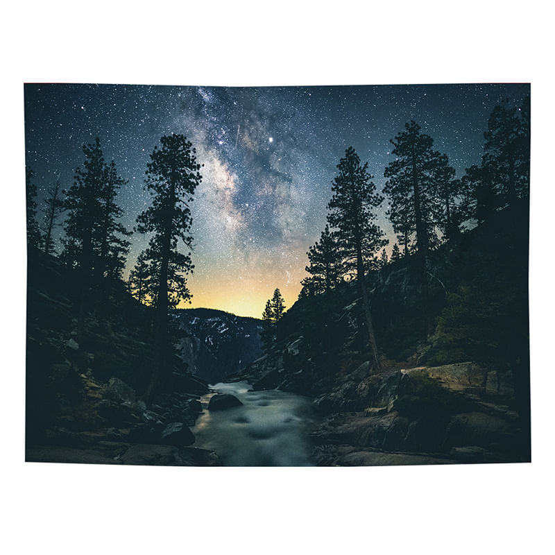 Tapeçaria Starry Sky Psychedelic Forest 150x130cm Em Microtecido