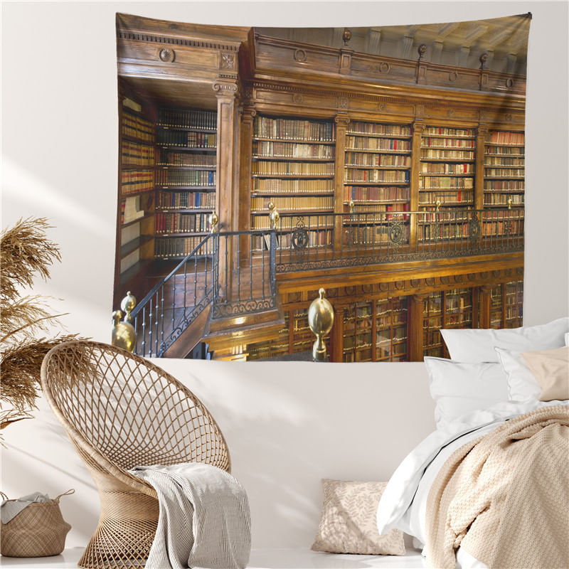 Tapeçaria Pendurada Na Parede, Estante De Madeira, Decoração De Quarto, 150x100cm