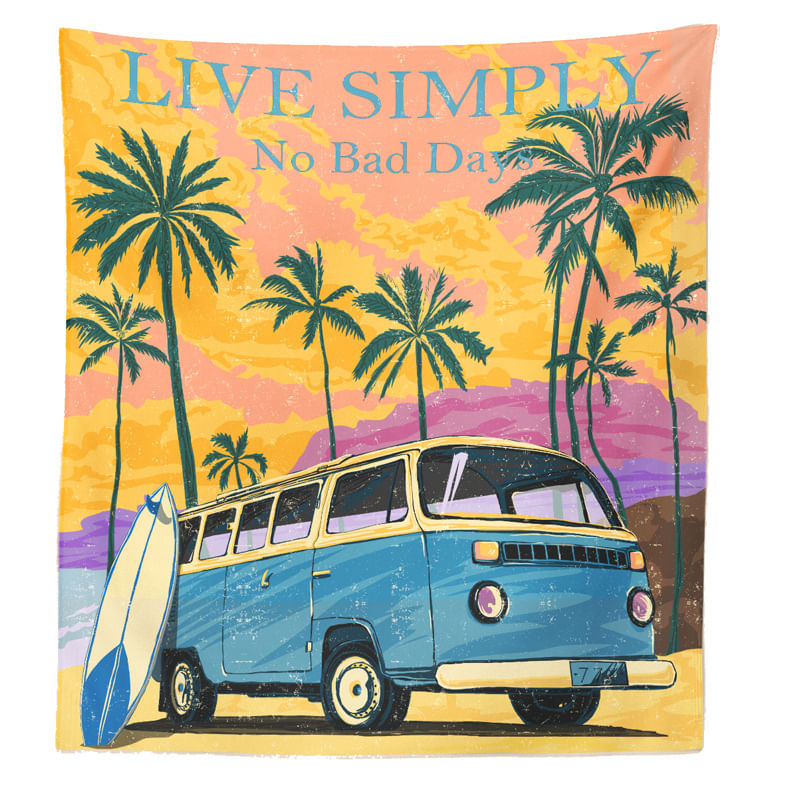 Microtecido Tapestry Live Simply Wall Aesthetic 150x100cm